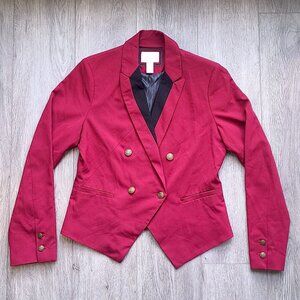 Forever 21 burgundy double breasted blazer jacket size women's L